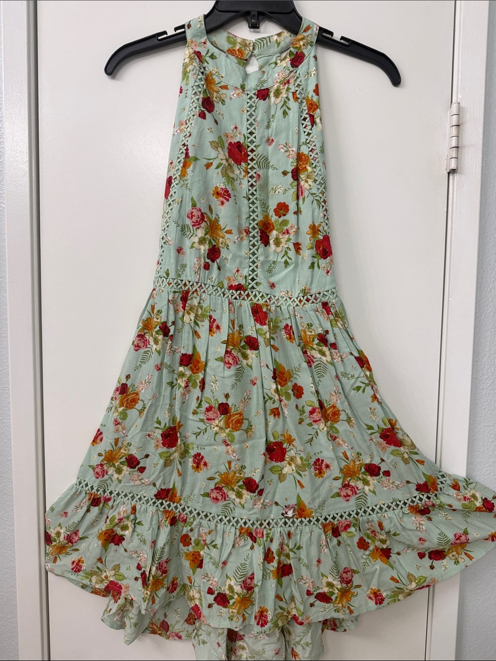 Floral Halter Tiered Maxi Skirt - Mint Floral